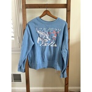 Marvel Sweater Medium Blue Spider-Man Venom Disney Parks Sweatshirt Embroidered